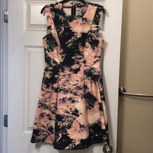 Dress with colorful flower prints